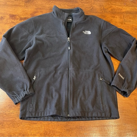 The North Face boys black Fleece windwall jacket size large - Picture 1 of 7